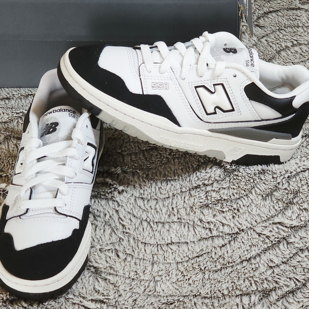 🔥 New Balance 550 ‘White Black Rain Cloud’ – NIB – Size 6Y